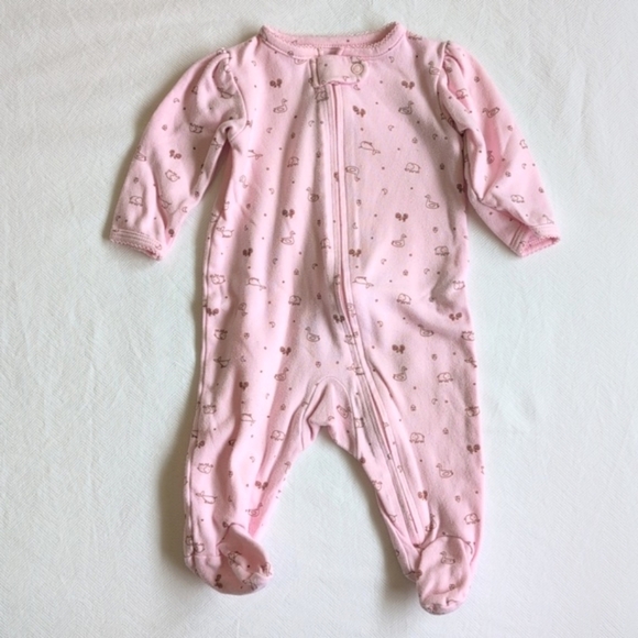 little planet organic carter's zipper footie sleeper pajamas 3 months baby girl - Picture 1 of 5